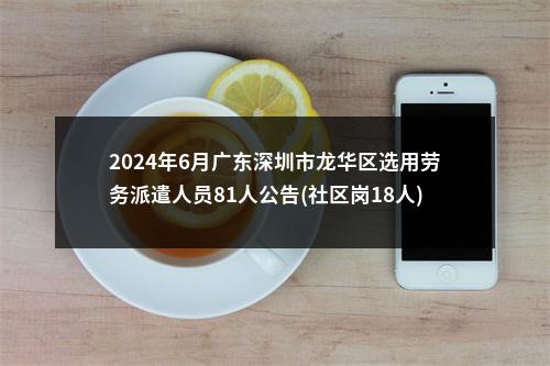2024年6月广东深圳市龙华区选用劳务派遣人员81人公告(社区岗18人) 图片