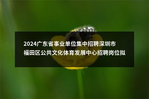 2024广东省事业单位集中招聘深圳市福田区公共文化体育发展中心招聘岗位拟聘用人员公示（2人） 图片