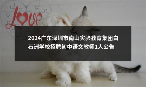 2024广东深圳市南山实验教育集团白石洲学校招聘初中语文教师1人公告 图片