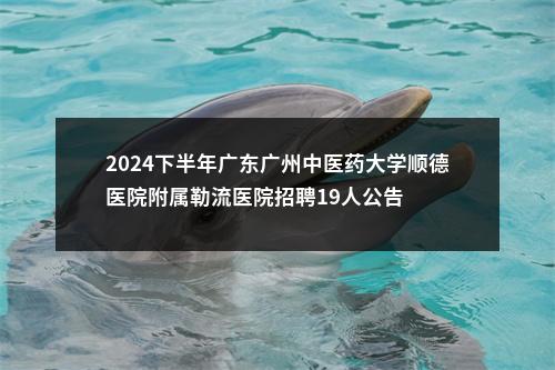 2024下半年广东广州中医药大学顺德医院附属勒流医院招聘19人公告 图片
